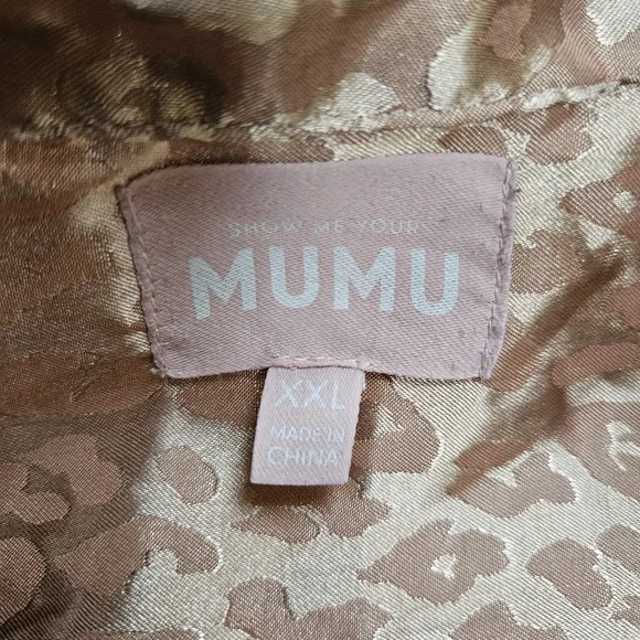 Show Me Your MUMU Classic PJ Set Cheetah Animal Print Silky Size XXL Gold